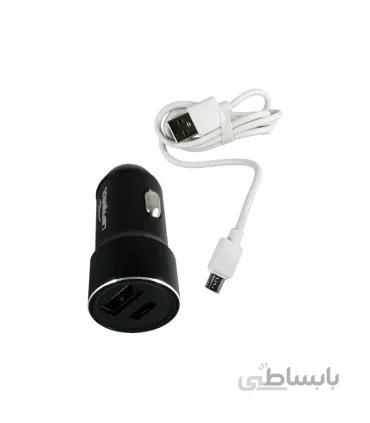 شارژر فندکی LAPRAMOL مدل LP-R11 به همراه کابل میکرو یو اس بی