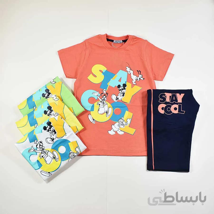 تیشرت شلوارک پسرانه بچه گانه میکی موس کد 2351