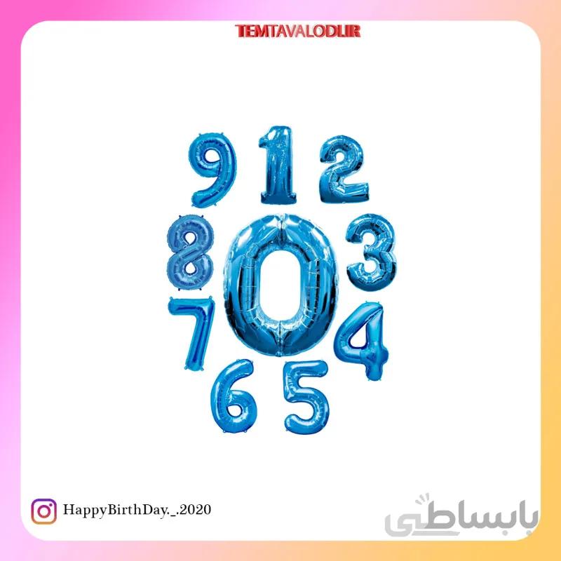 بادکنک فویلی عدد آبی