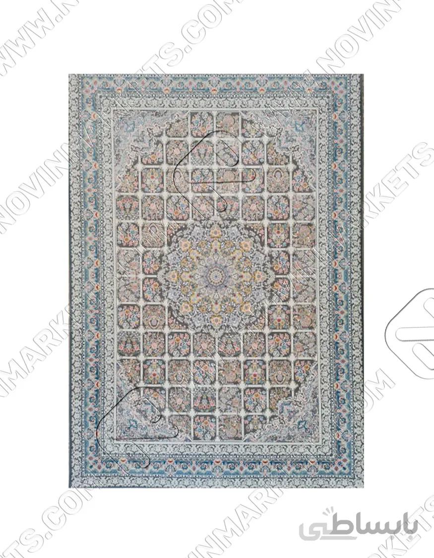 فرش رویای کمال طرح خشتی ترنج دودی