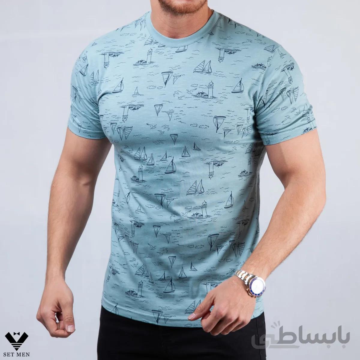 تیشرت یقه گرد طرح قایق tg101