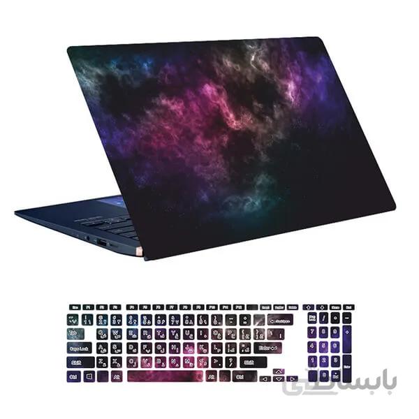 اسکین لپ تاپ طرح Space کد ۱۰۷ به همراه استیکر کیبورد
