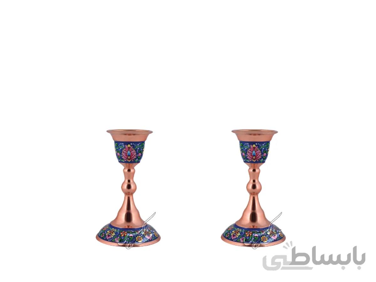 شمعدان کوچک مس و پرداز