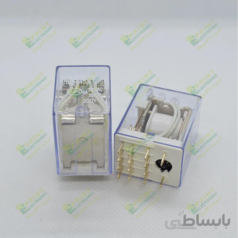 رله 12 ولت ایزومی پایه سوکتی 14 پایه 5 آمپر HLS-4453-12VDC