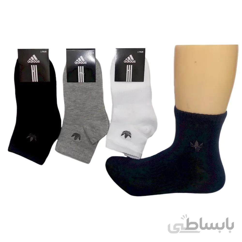 جوراب نیم ساق اسپورت بچگانه Funny socks طرح گلدوزی Adidas