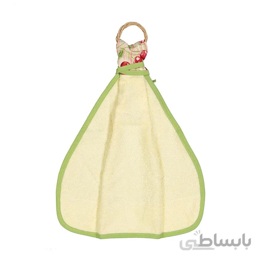 حوله اشپزخانه کتان رزین تاژ طرح گیلاس