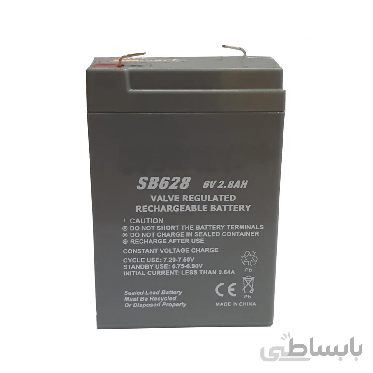 باتری خشک 6 ولت 2.8 آمپر ساعت مارکSUNNYBATT مدل SB628