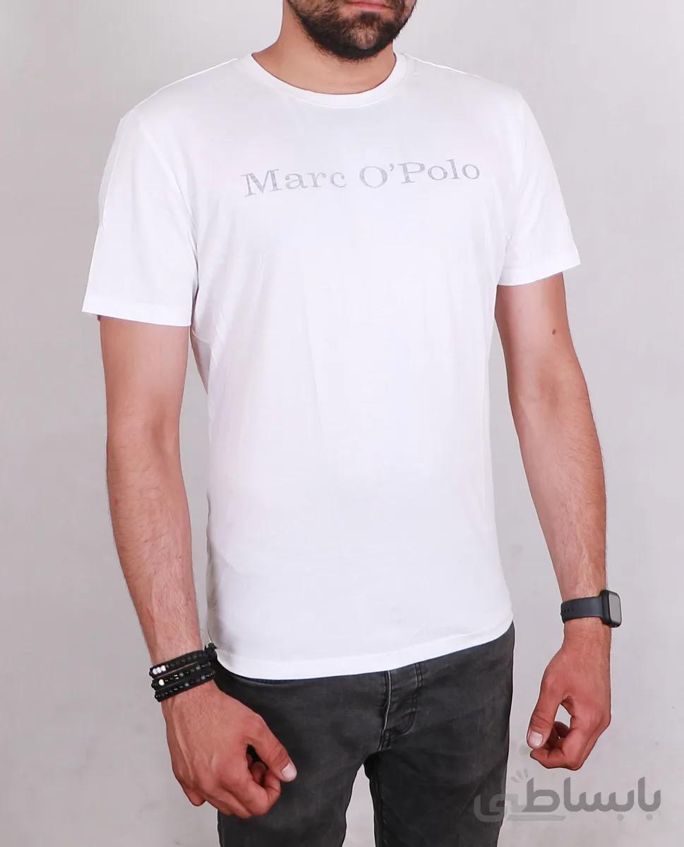 تیشرت یقه گرد مردانه سفید مدل Marc O Polo