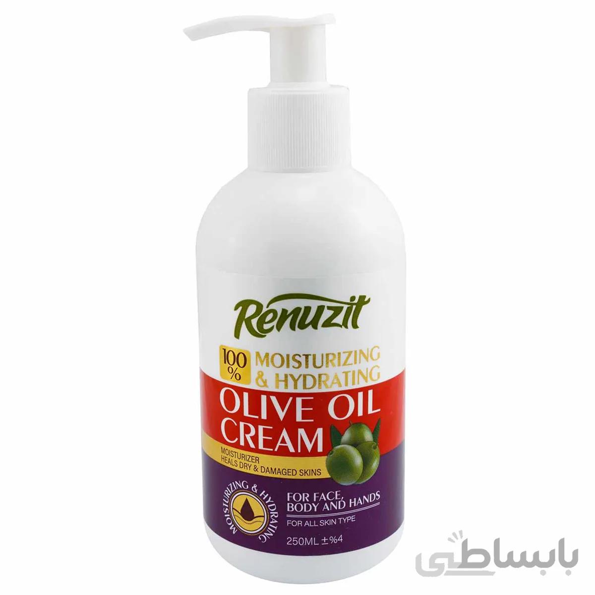 کرم ابرسان و مرطوب کننده پمپی رینوزیت حاوی روغن زیتون 250میل ا ۰
