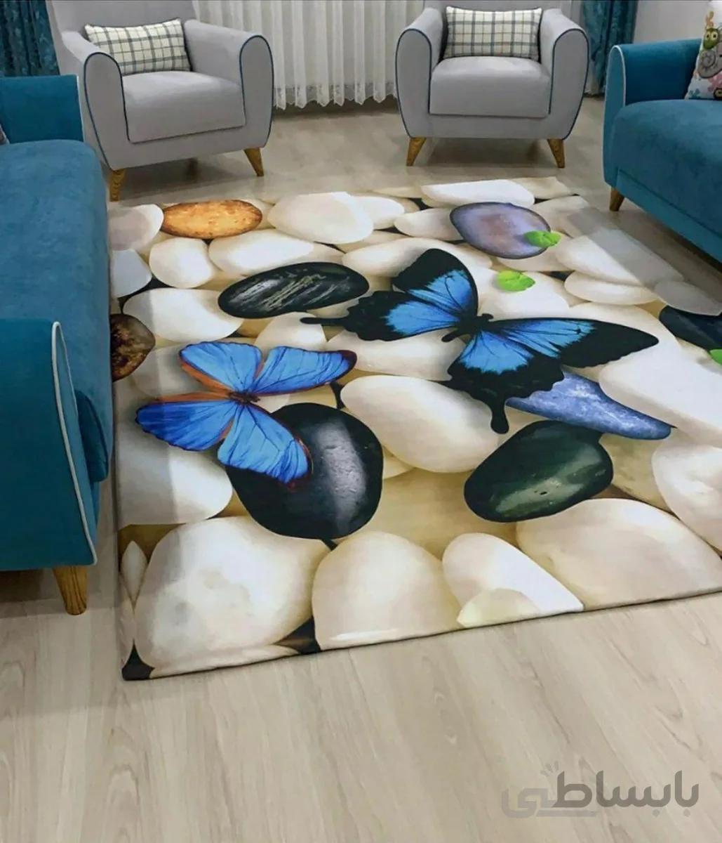 روفرشی کشدوز مخمل ترک کد پروانه 92 سایز 400*300 سانتی متر ( 12متری )
