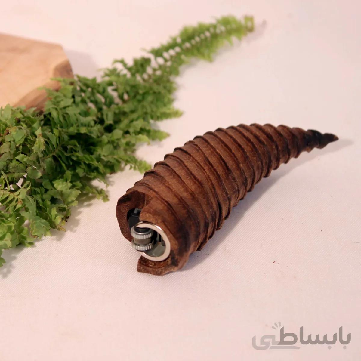 فندک سنگی طرح شاخ ایوار دستساز چوبی کد ۱۰۲۴۹۵