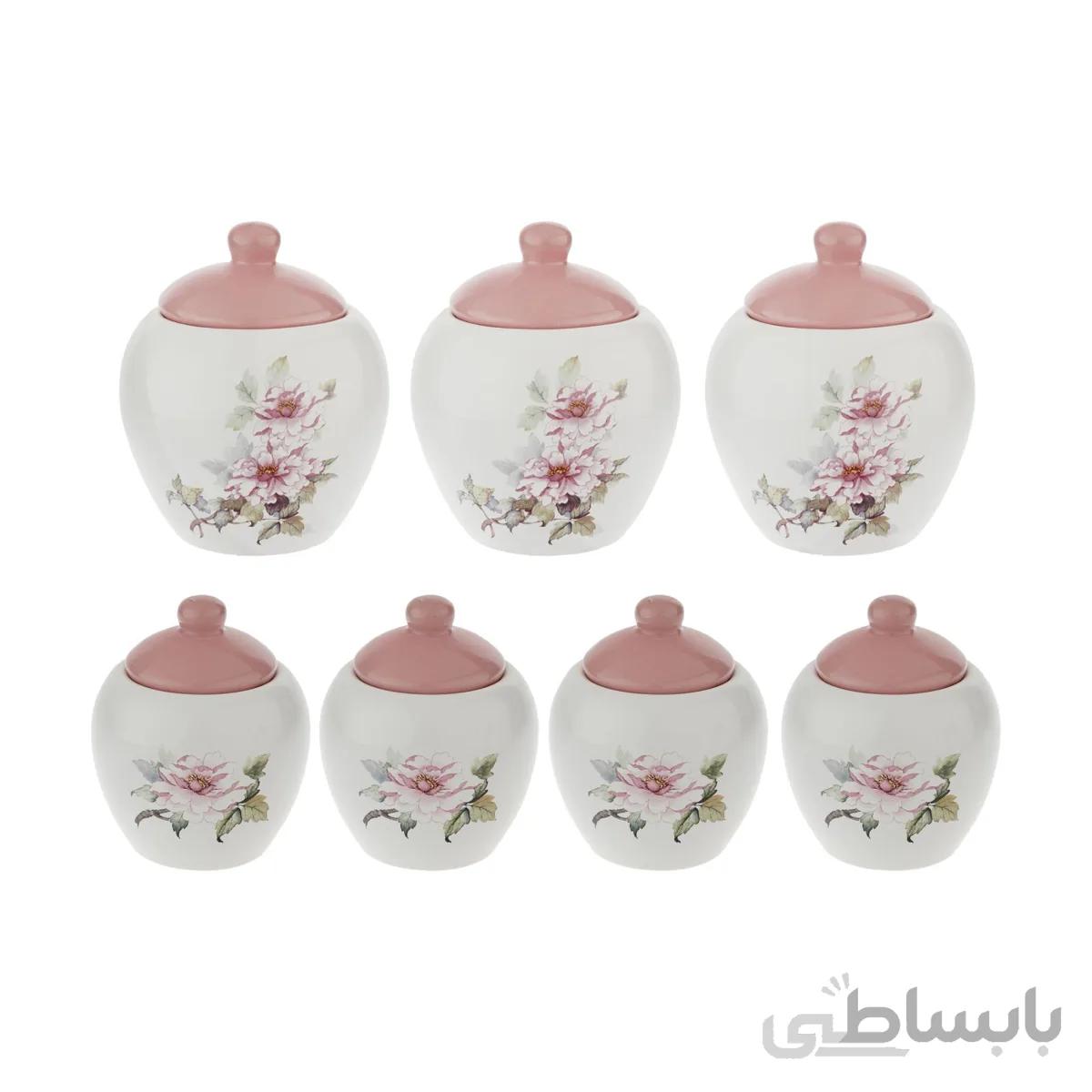 ست جا ادویه 7 پارچه طرح گل کد 02