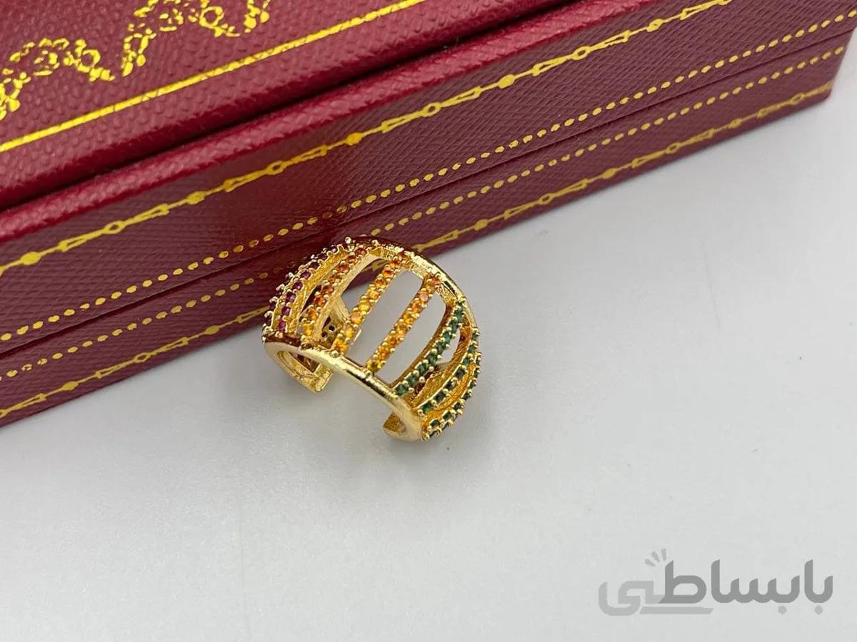 گوشواره ایرکاف نگین کاری رنگی