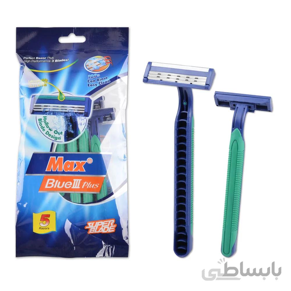 خودتراش مکس مدل Blue III Plus بسته 5 عددی