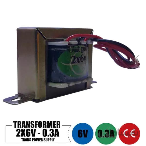 ترانس 6 ولت 0.3 آمپر دوبل خروجی ا Transformer 6 Volt AC 0.3 Amp