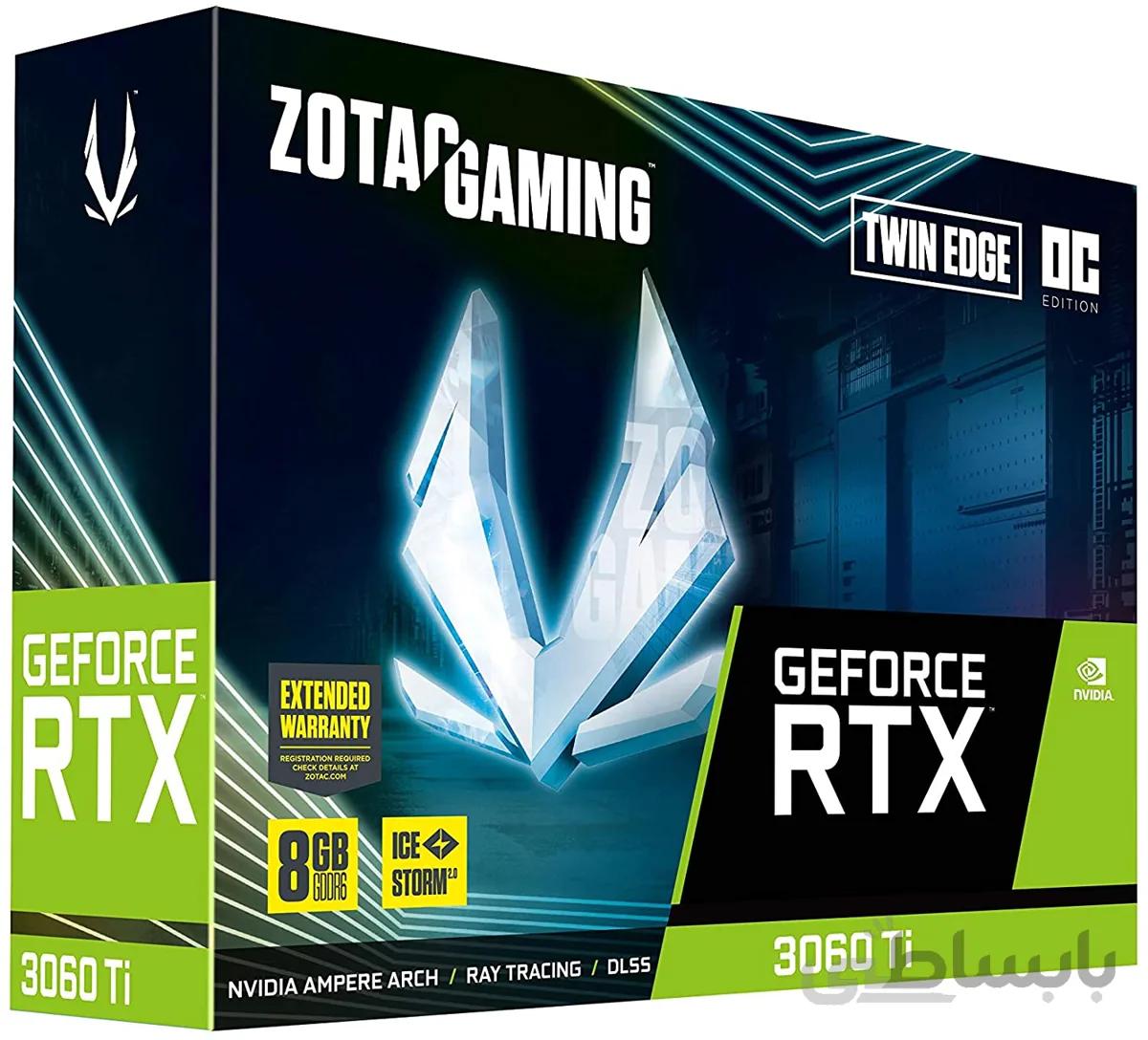 کارت گرافیک زوتاک GeForce RTX 3060 Ti Twin Edge OC LHR 8GB ا ZOTAC GeForce RTX 3060 Ti Twin Edge OC LHR 8GB GDDR6 GAMING Graphics Card