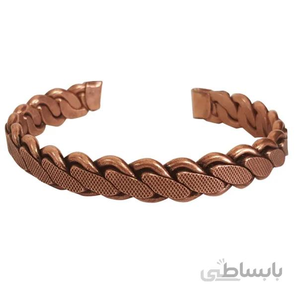 مدل دستبند مسی بافت مارپیچ پهن کد jw12