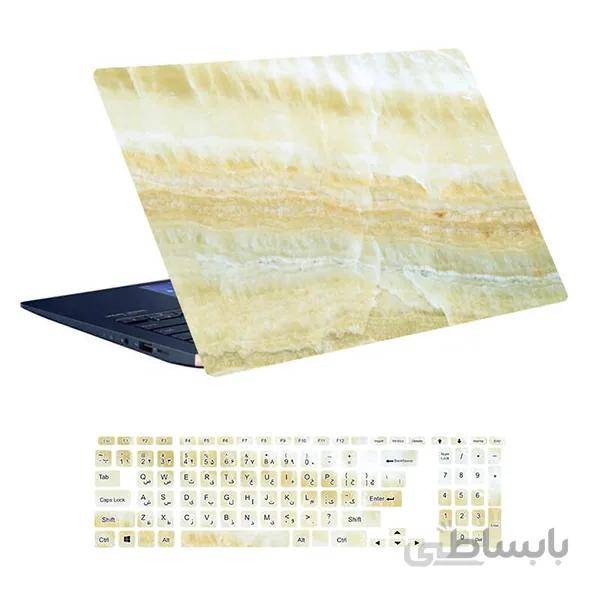 اسکین لپ تاپ طرح Marble کد ۳۸ به همراه استیکر کیبورد