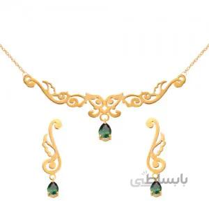 نیم ست طلا زنانه طرح اسلیمی کد XS123