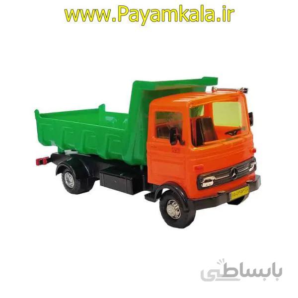 کامیون اسباب بازی مینی خاور طلقی نارنجی سبز