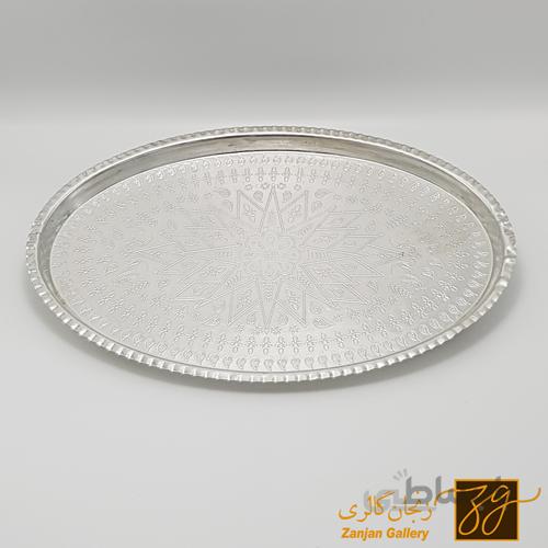 سینی مسی بادامی طرح کرمان سایز بزرگ