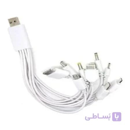 کابل شارژر USB چند منظوره یک به ده ( تبدیل اختاپوسی )