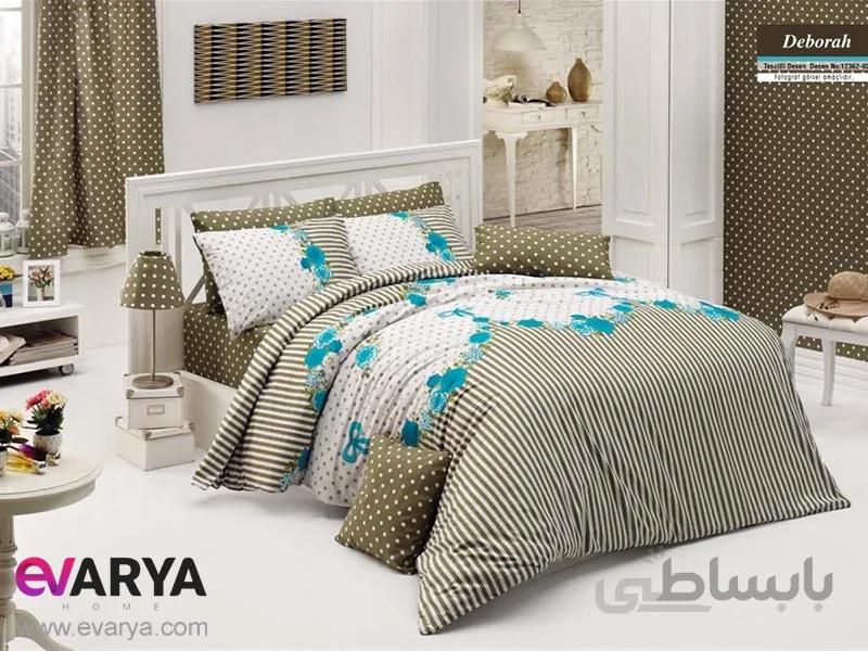 ست کامل ملحفه بدون کش دو نفره برند Begenal طرح Tanya چهار تکه