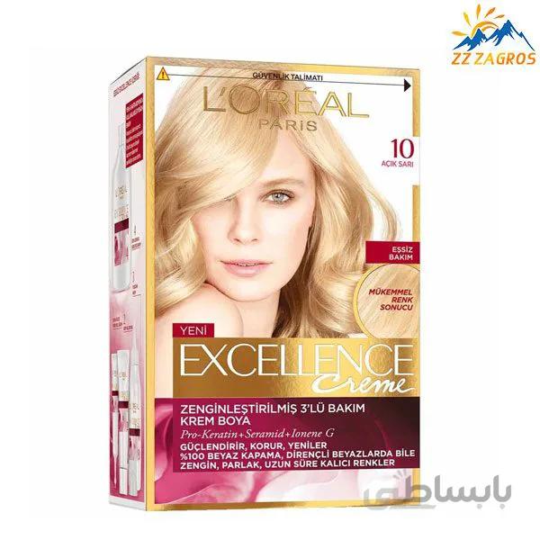 کیت رنگ مو لورال مدل EXCELLENCE شماره 10 LOREAL