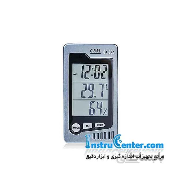 رطوبت سنج و دماسنج دیواری و رومیزی سیم دار سم مدل CEM DT-323 ا CEM DT-322/323 Interior Temperature Hygrometer