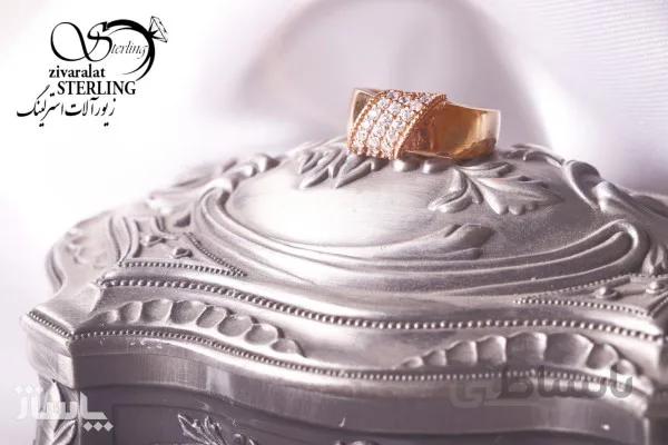 انگشتر نگین یک ردیف زنانه طلا روس کد 625855