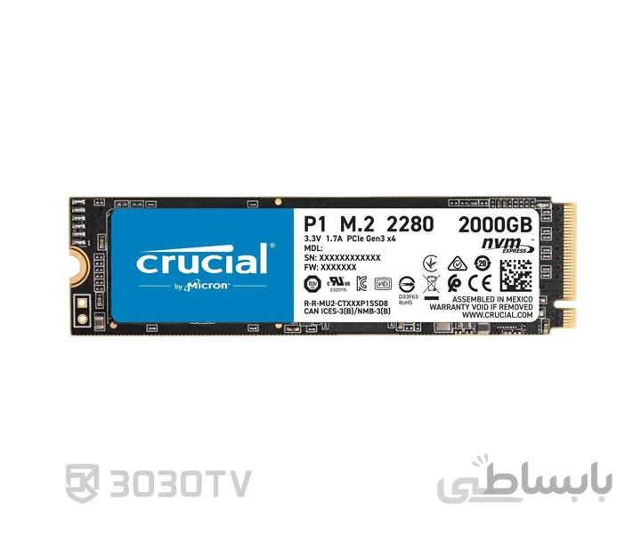 حافظه SSD اینترنال کروشال مدل P2 NVMe PCIe M.2 2280 ظرفیت 2 ترابایت ا Crucial P2 NVMe PCIe M.2 2280 2TB Internal SSD