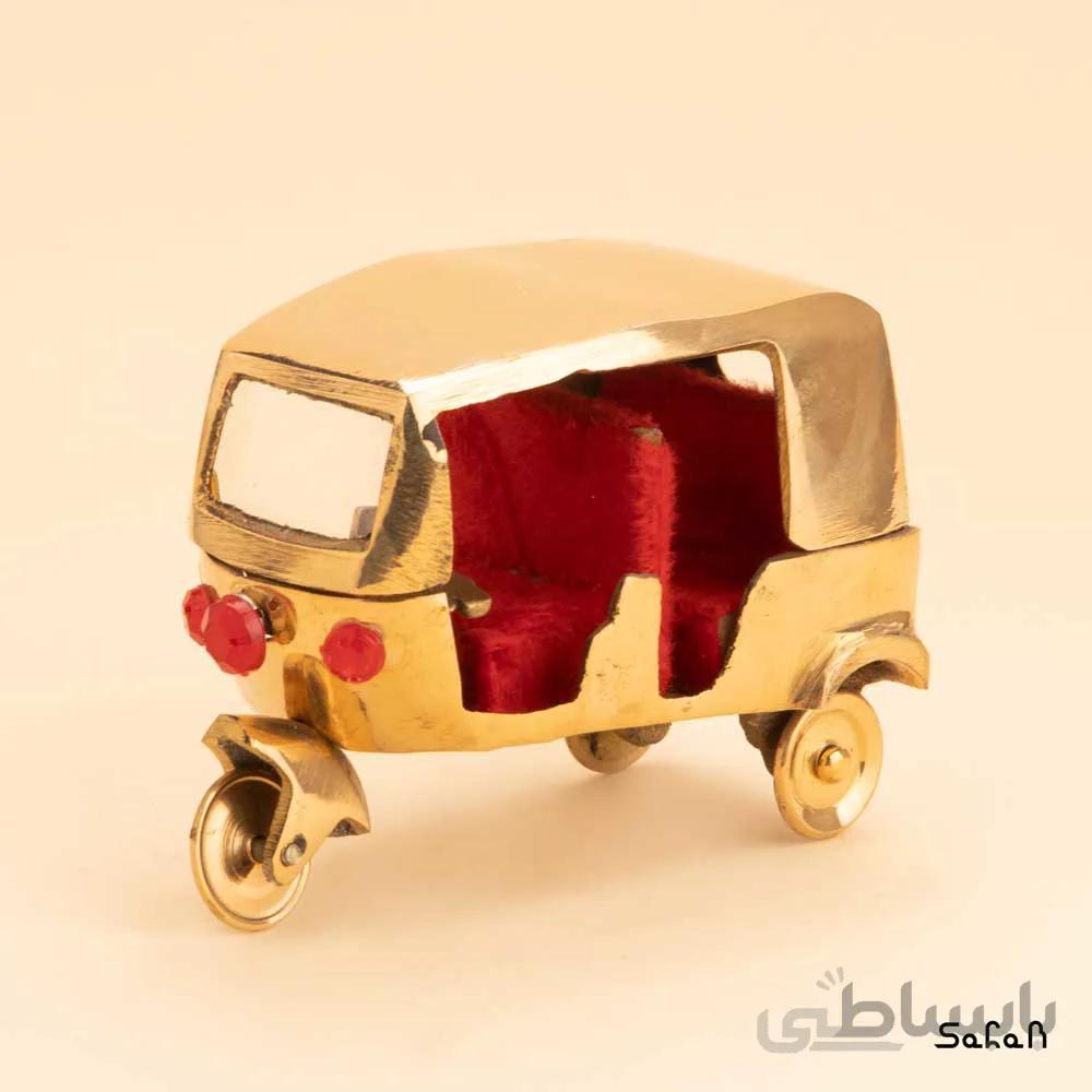 مجسمه برنجی طلایی مدل موتور سه چرخ ربکشا