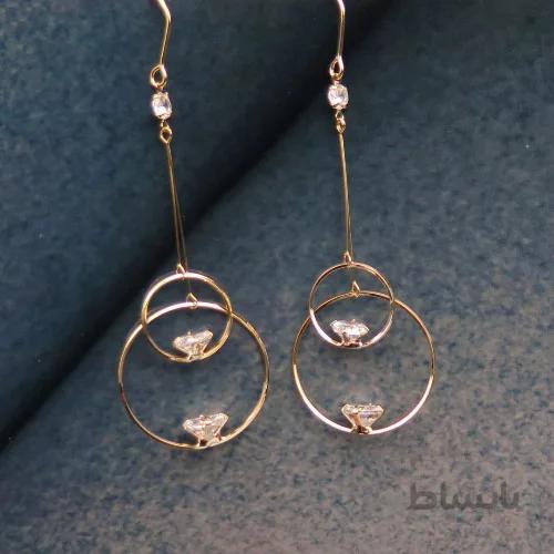 گوشواره آویز 2حلقه