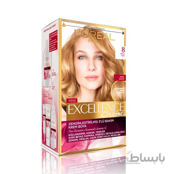 رنگ موی لورال Loreal شماره 8 مدل Excellence