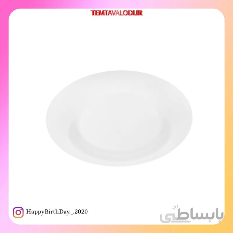 بشقاب غذا نگین سفید
