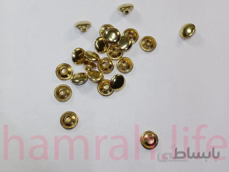 پرچ زیر و رو کف 9 میلی متر پایه 9 میلی متر یک رو رنگ طلایی
