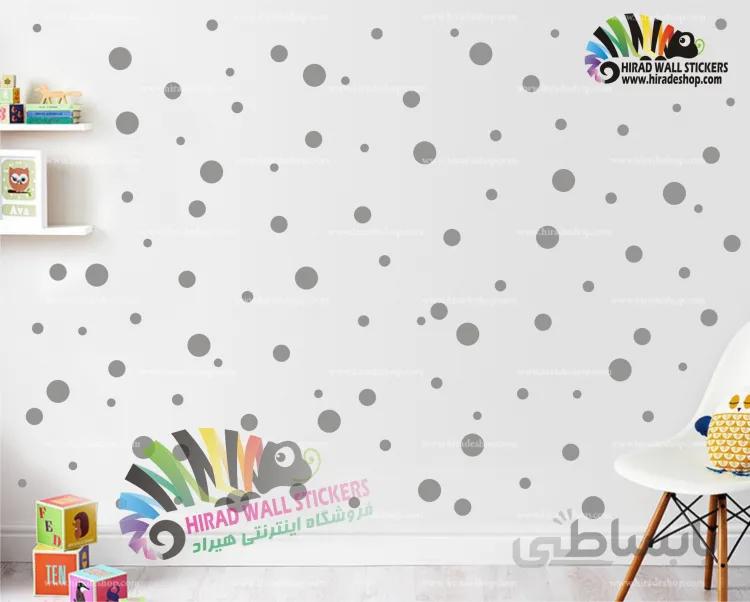 استیکر وبرچسب دیواری اتاق کودک پک تکرار شونده دایره کد h1757
