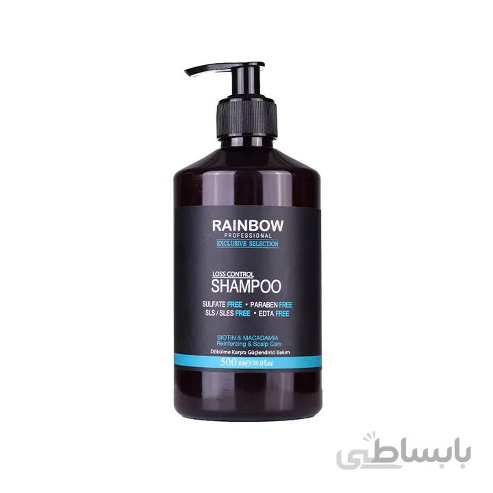 شامپو بیوتین و ماکادمیا رینبو، ضد ریزش و استحکام بخش موها، حجم 500میل