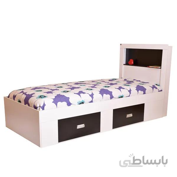 تخت خواب یک نفره لمکده مدل دلارا سفید