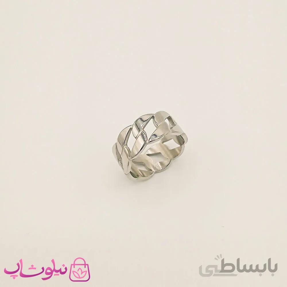 انگشتر زنانه استیل طرح کارتیه نقره ای کد 2272 2