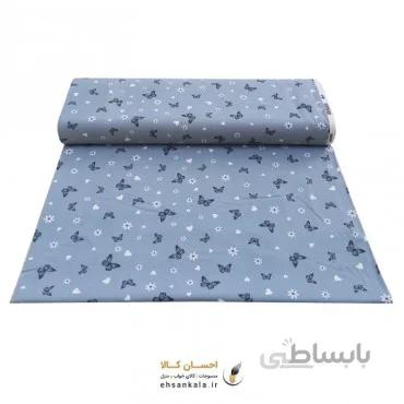 پارچه ملافه کتان خالص طرح پروانه