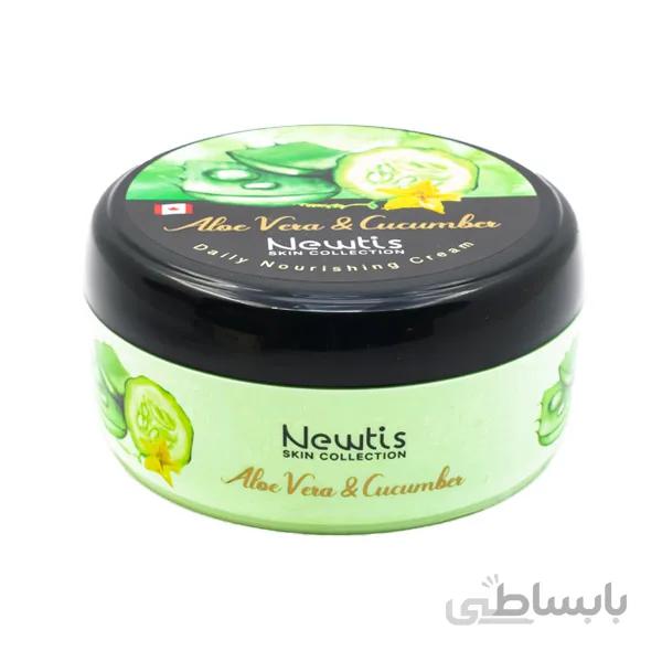 کرم مرطوب کننده آلوئه ورا و خیار 200 میل نیوتیس ا Newtis Aloevera And Cucumber Nourishing Cream 200ml