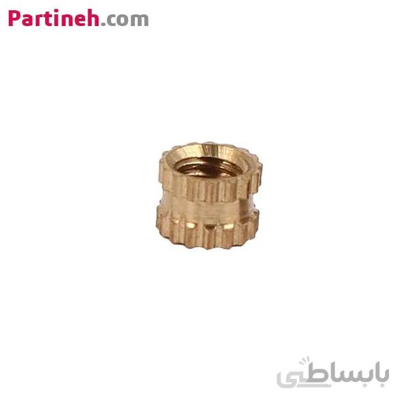 مهره برنجی آجدار سایز M4 طول 4 میلیمتر ا Brass insert nut M4 L4mm