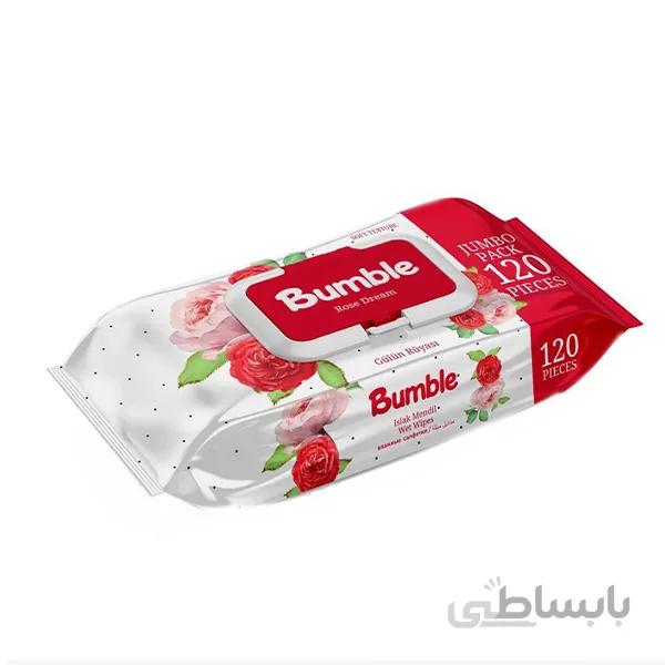 دستمال مرطوب بامبل rose dream بسته 120 عددی