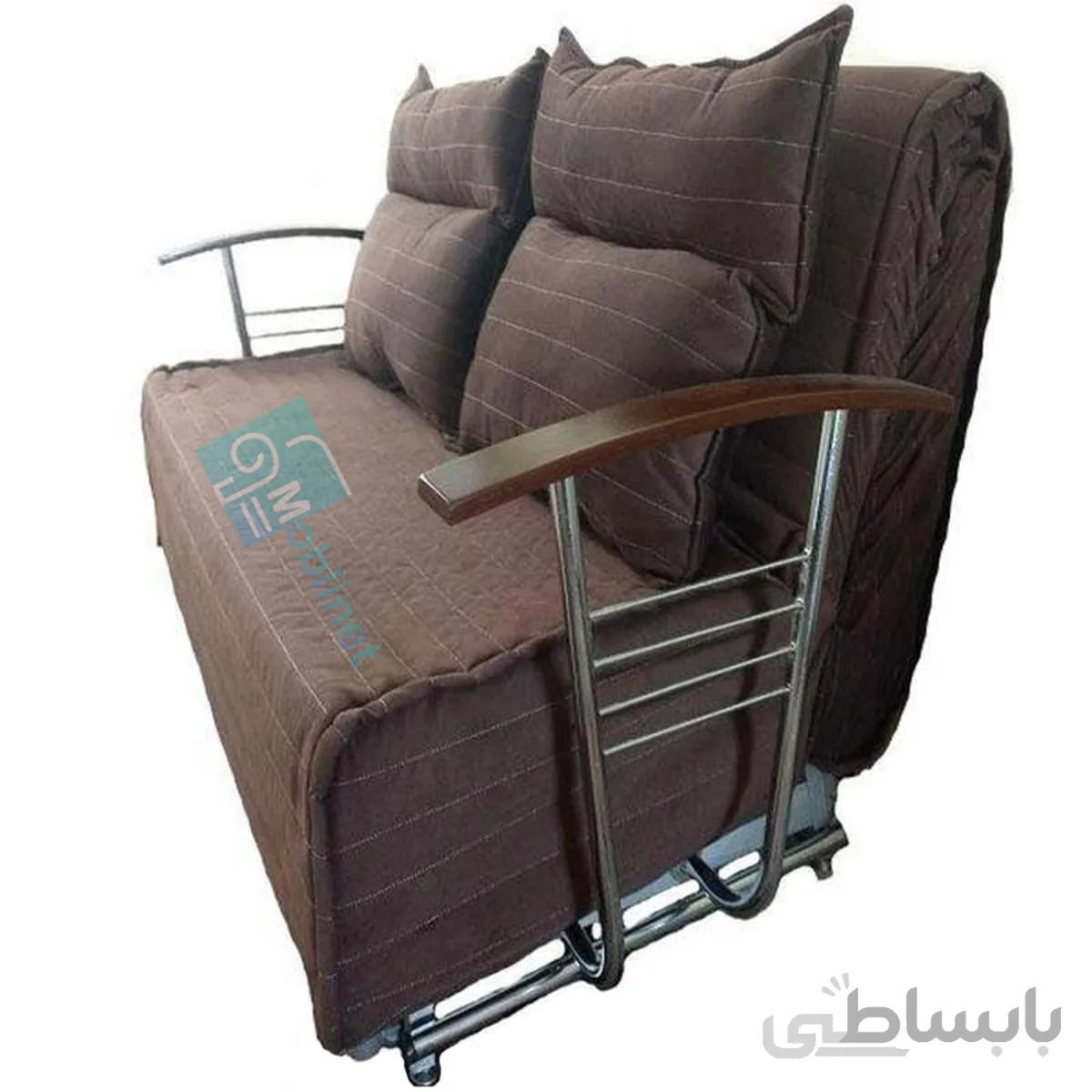 مبل تختخواب شو دونفره پانیذ دسته چوبی