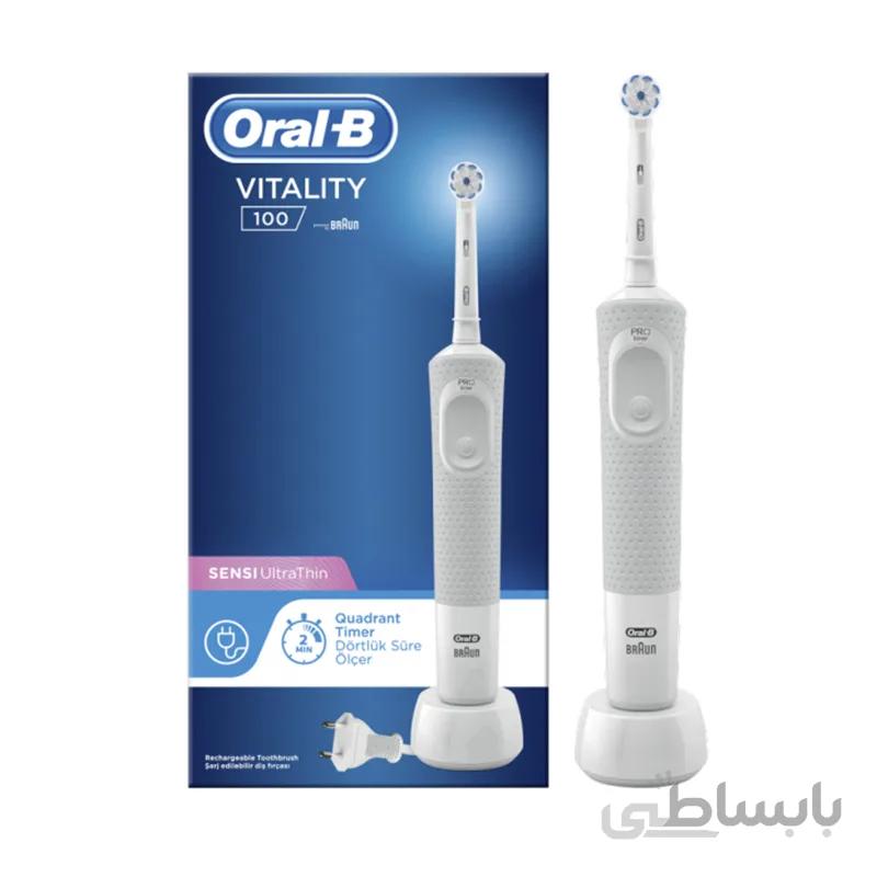 مسواک برقی اورال برقی مدل vitaliti 100 Sensi Ultra Thin رنگ سفید