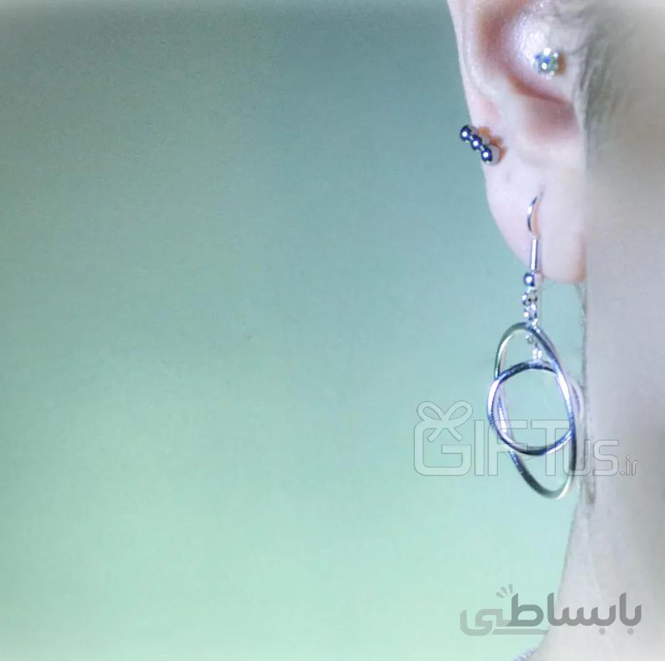 گوشواره نقره کروی مدل D105