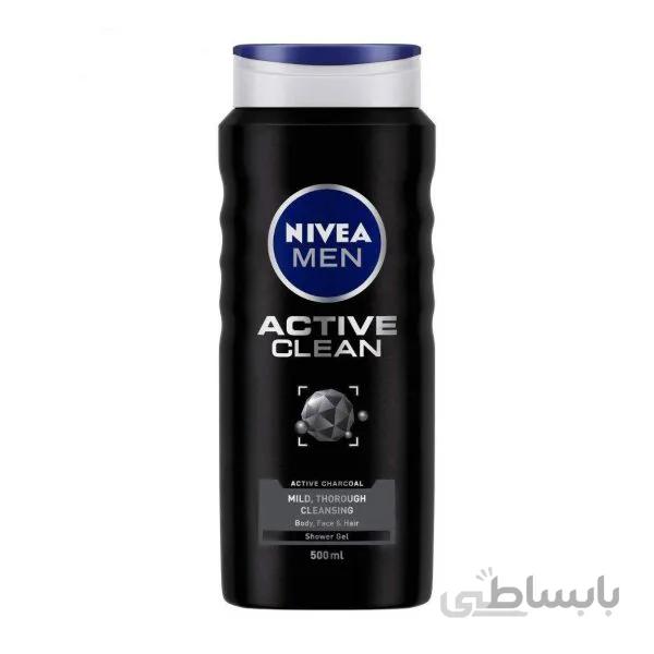 شامپو سر و بدن نیوا مردانه مدل Active clean حجم 500 میلی لیتر