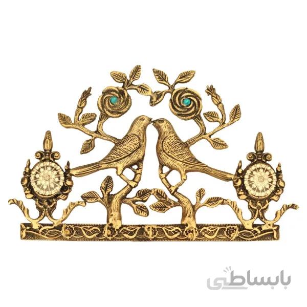 جا کلیدی برنزی طرح گل و بلبل سایز بزرگ کد ۲۳۸