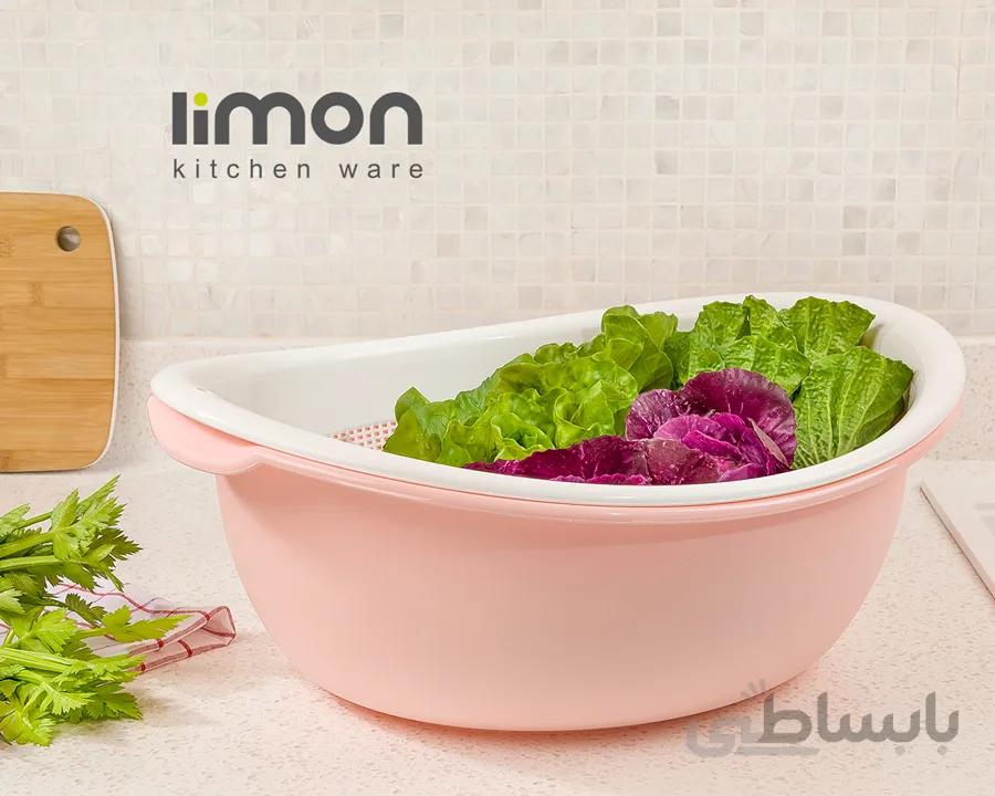 سبد و آبکش بیضی لیمون - سفید / سایز 1